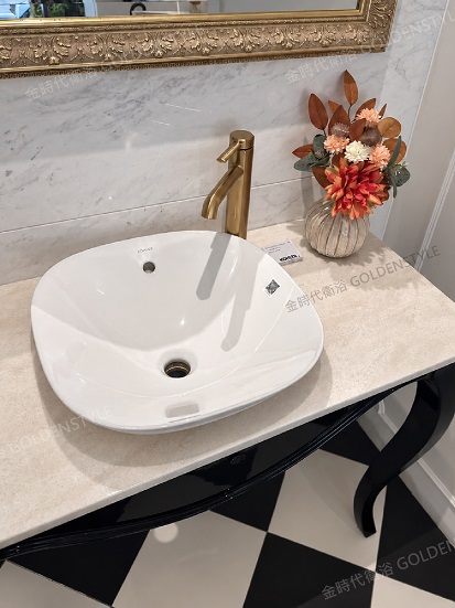 KOHLER K-26407T-0 方型上崁臉盆+<br>K-EX27003T-4-2MB Occasion <br>面盆龍頭 (霧金)