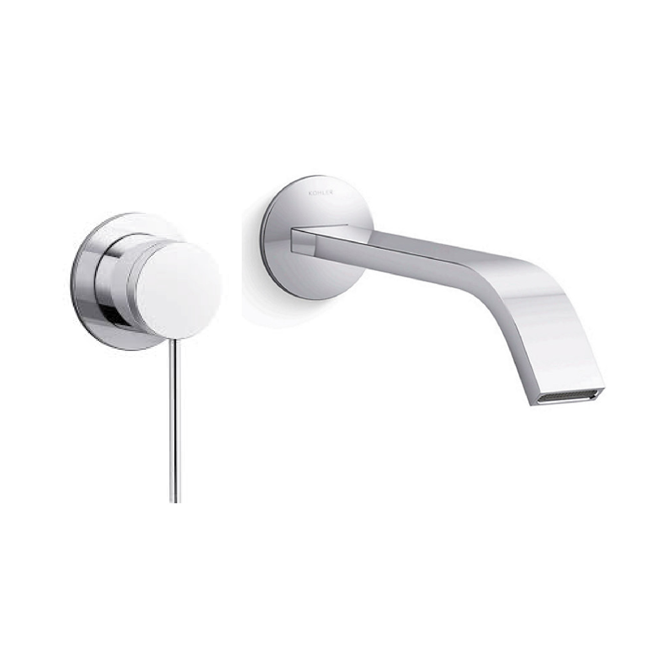 KOHLER<br>K-23888T-CP+77980T-4A-CP<br>Components 崁壁式面盆龍頭 <br>曲線型出水口+單圓桿把手<br>(鉻色)  |面盆龍頭|KOHLER|埋壁式面盆龍頭