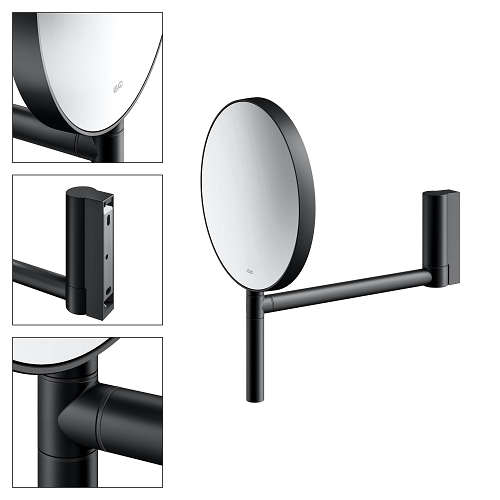 KEUCO K17649.370002<br>Black Selection Plan鎖牆化妝鏡(直徑193mm)  |衛浴配件|品牌|KEUCO