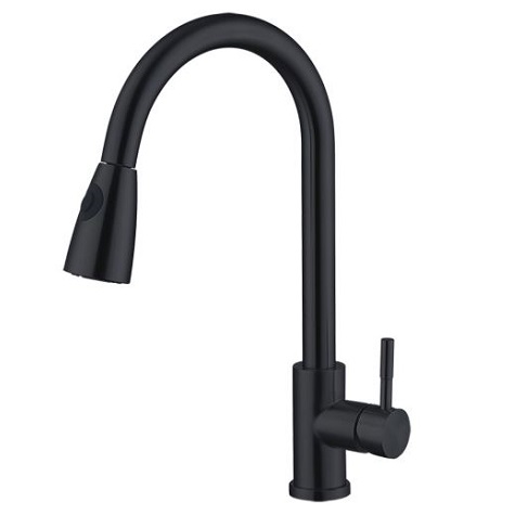 iBENSO 20C-6101A-MB<br> 不鏽鋼單孔抽取式廚用龍頭<br>(霧黑)  |廚用龍頭|iBENSO