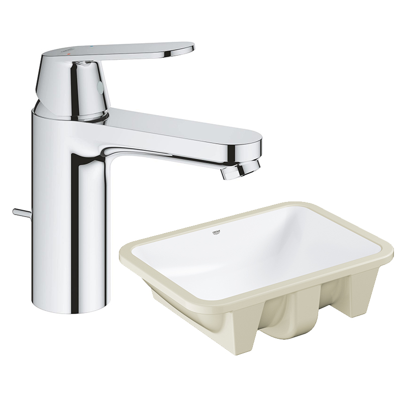 GROHE<br>23325.000 + 39317.000<br />EUROSMART COSMOPOLITAN 單槍面盆龍頭 + PROJECTLINE 下嵌式面盆 (56.1x41.1cm)  |面盆|GROHE|下崁盆