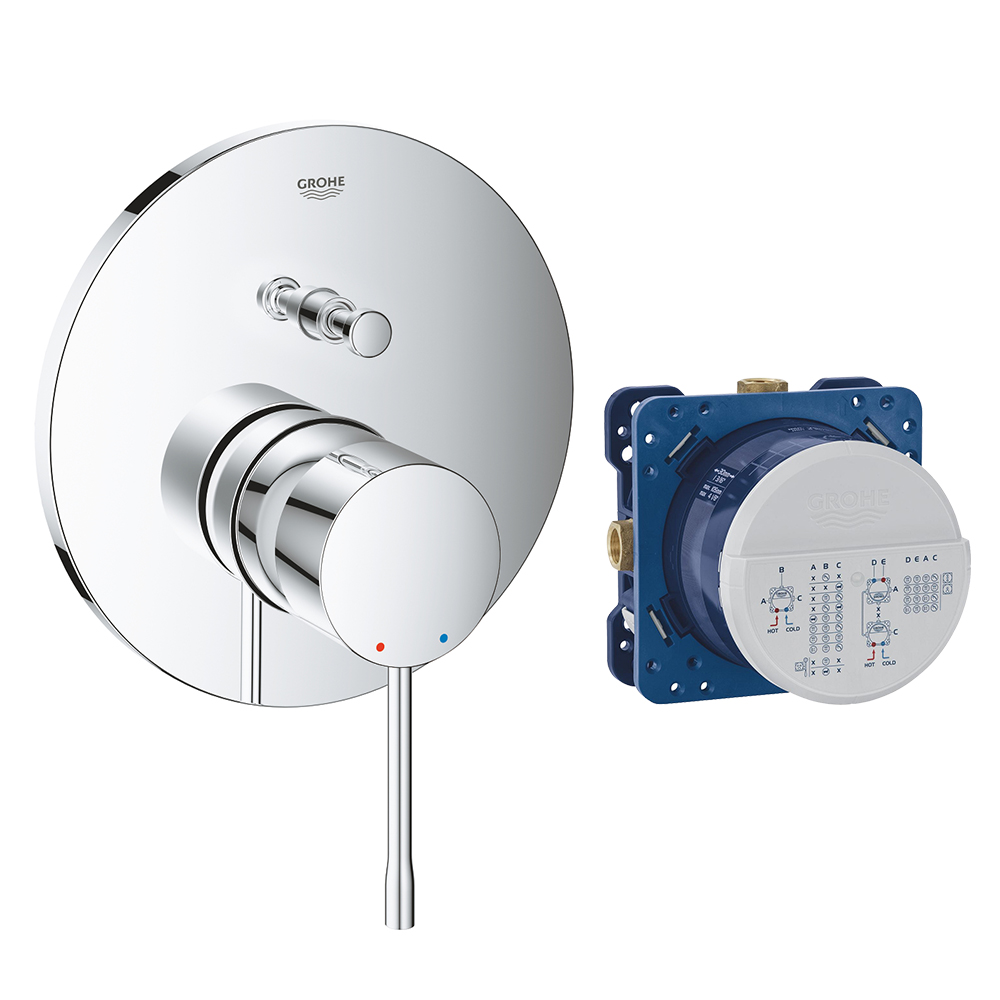 GROHE 24167.001<br>ESSENCE 埋壁式浴用<br>雙切控制面板 (含埋壁軸心)  |浴缸龍頭|GROHE|埋壁式浴缸龍頭