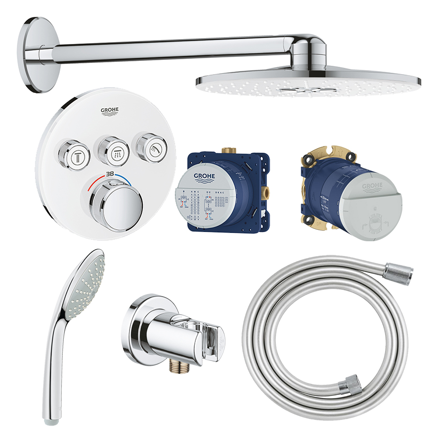 GROHE <br>Rainshower Smart Control <br>埋壁式定溫淋浴花灑組產品圖