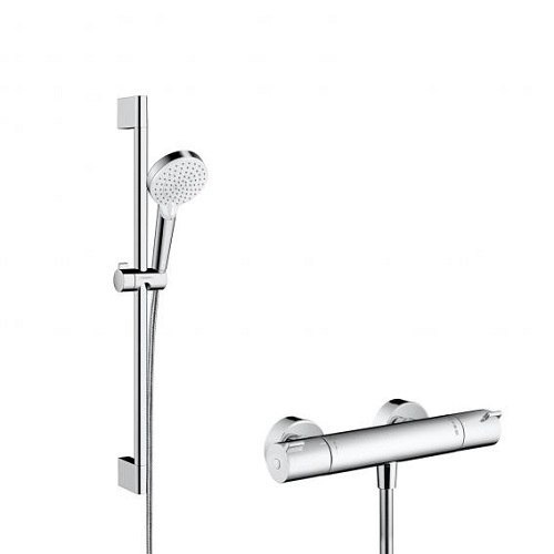 Hansgrohe  278120-40<br>Crometta 淋浴定溫龍頭組  60cm<br>(無下出水款式)  |淋浴花灑|HANSGROHE|蓮蓬頭伸降桿/掛座/淋浴柱 套組