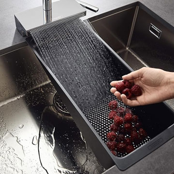 Hansgrohe 40963000<br>廚房用多功能濾網瀝水籃<br>霧黑