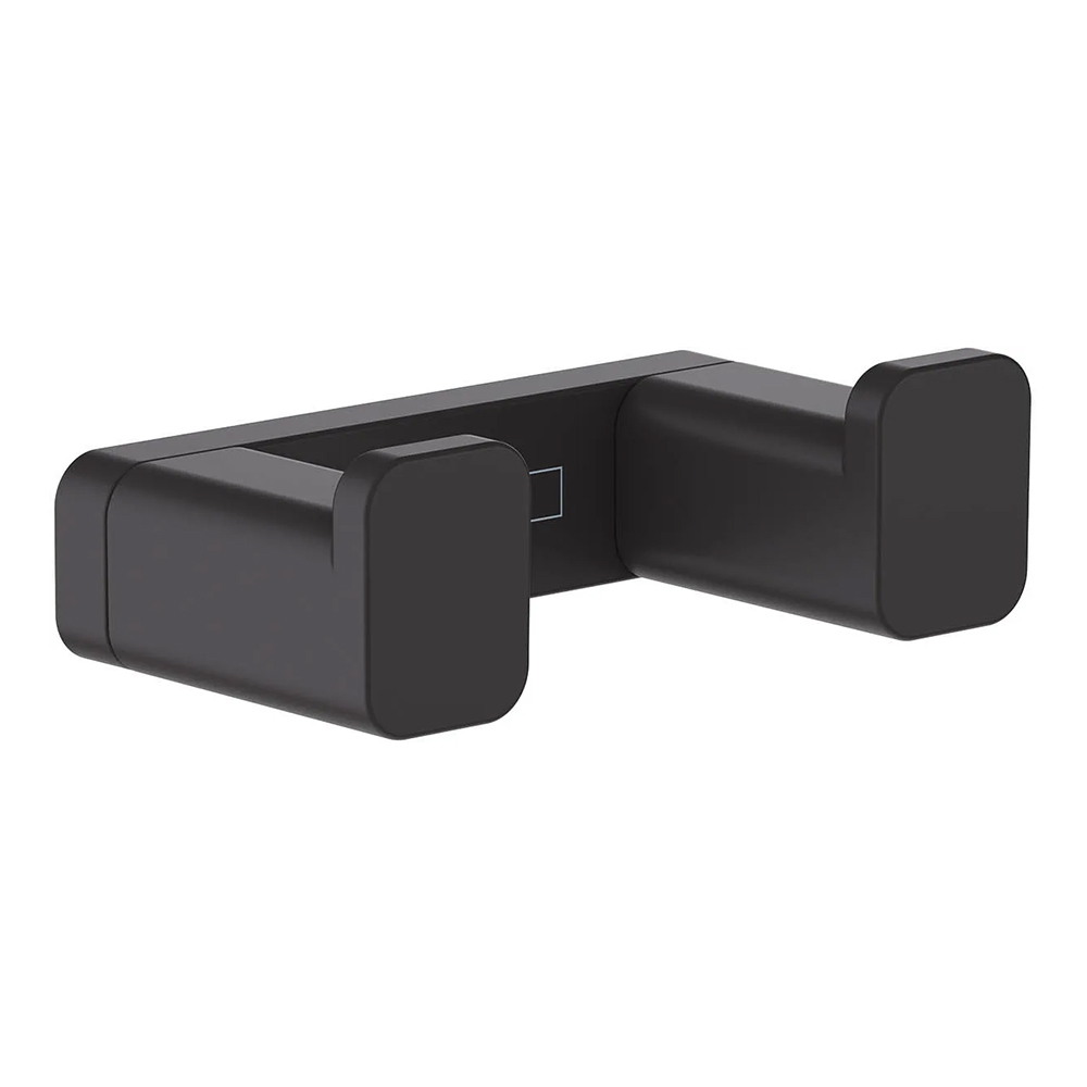 Hansgrohe 41755.677<br>AddStoris<br>雙衣鉤/毛巾鉤 (霧黑)  |衛浴配件|品牌|HANSGROHE