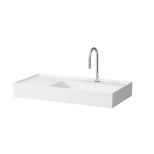 LAUFEN 81033.9<br>KARTELL 掛壁式面盆(左檯面)<br>無溢水(90x46cm)