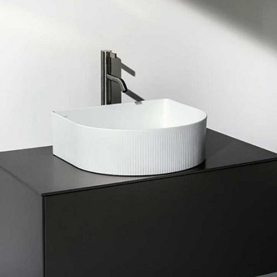 LAUFEN 81234.3 <br>SONAR  立式檯面盆<br> 條紋造型  (41x36.5cm)產品圖