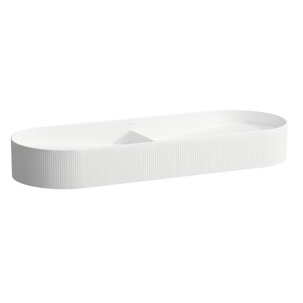 LAUFEN 81234.9 <br>SONAR  立式雙槽檯面盆<br> 條紋造型  (100x37cm)產品圖