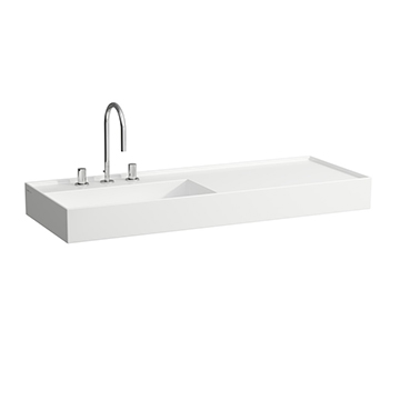 LAUFEN 81333.2<br>KARTELL 掛壁式面盆(右檯面)<br>無溢水(120x46cm)  |面盆|LAUFEN|檯上盆