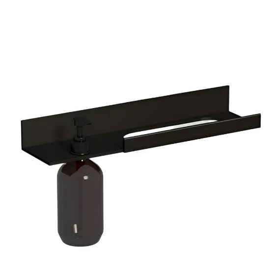 Alapeˇ 8270321980<br>Assist 40cm 浴室壁掛置物毛巾桿<br>(含置左給皂器 / 霧黑)  |衛浴配件|品牌|Alape˘