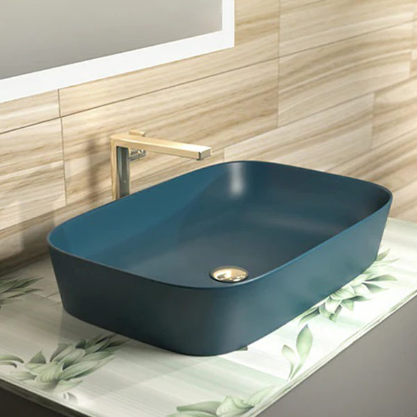 〝KOHLER 促銷商品〞<br>K-21226IN-HP1<br>Modernlife Edge 檯面盆,印度色彩系列 孔雀藍款(60 cm)  |特殊色面盆