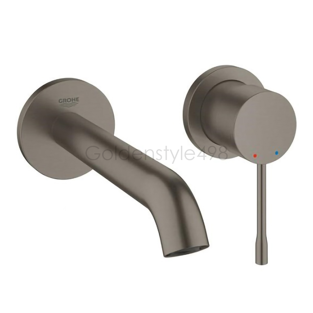 GROHE 19408.AL1<br>NEW ESSENCE <br>壁上雙孔面盆龍頭 <br>(霧黑/含埋壁軸心)  |{門市現貨區 }