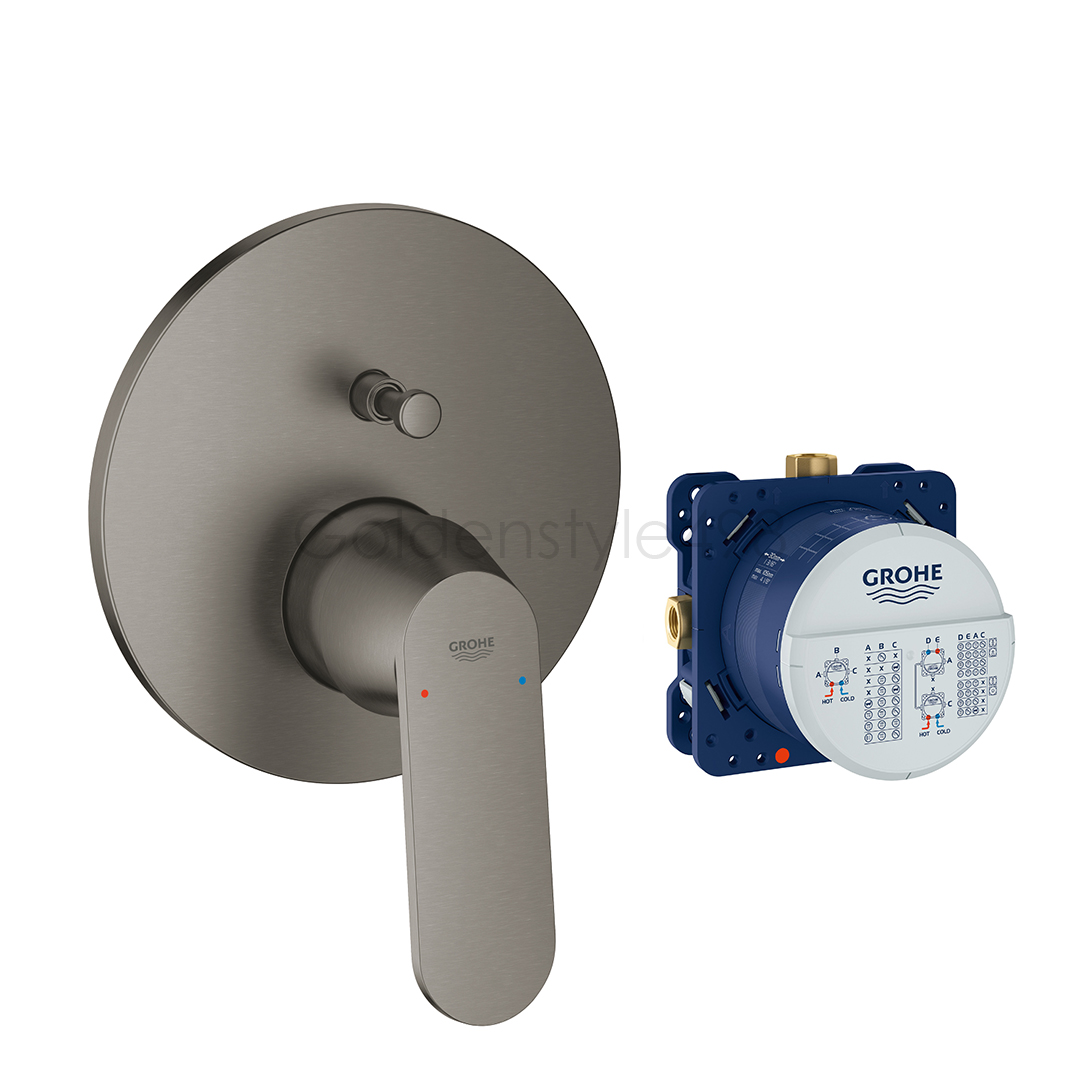 ★GROHE 24045.AL0<br>EUROSMART COSMOPOLITAN 埋壁浴用<br>雙切 控制面板 (墨霧黑/含埋壁軸心)  |黑色系列|浴用龍頭 / 花灑