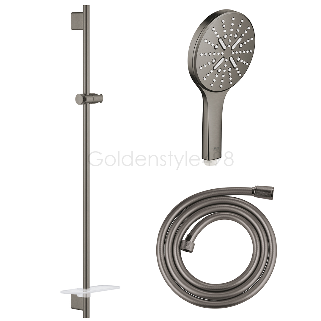 GROHE 26603AL0-3IN1<br>RAINSHOWER SMARTACTIVE<br> 90cm淋浴滑桿組(墨霧黑)  |黑色系列|浴用龍頭 / 花灑