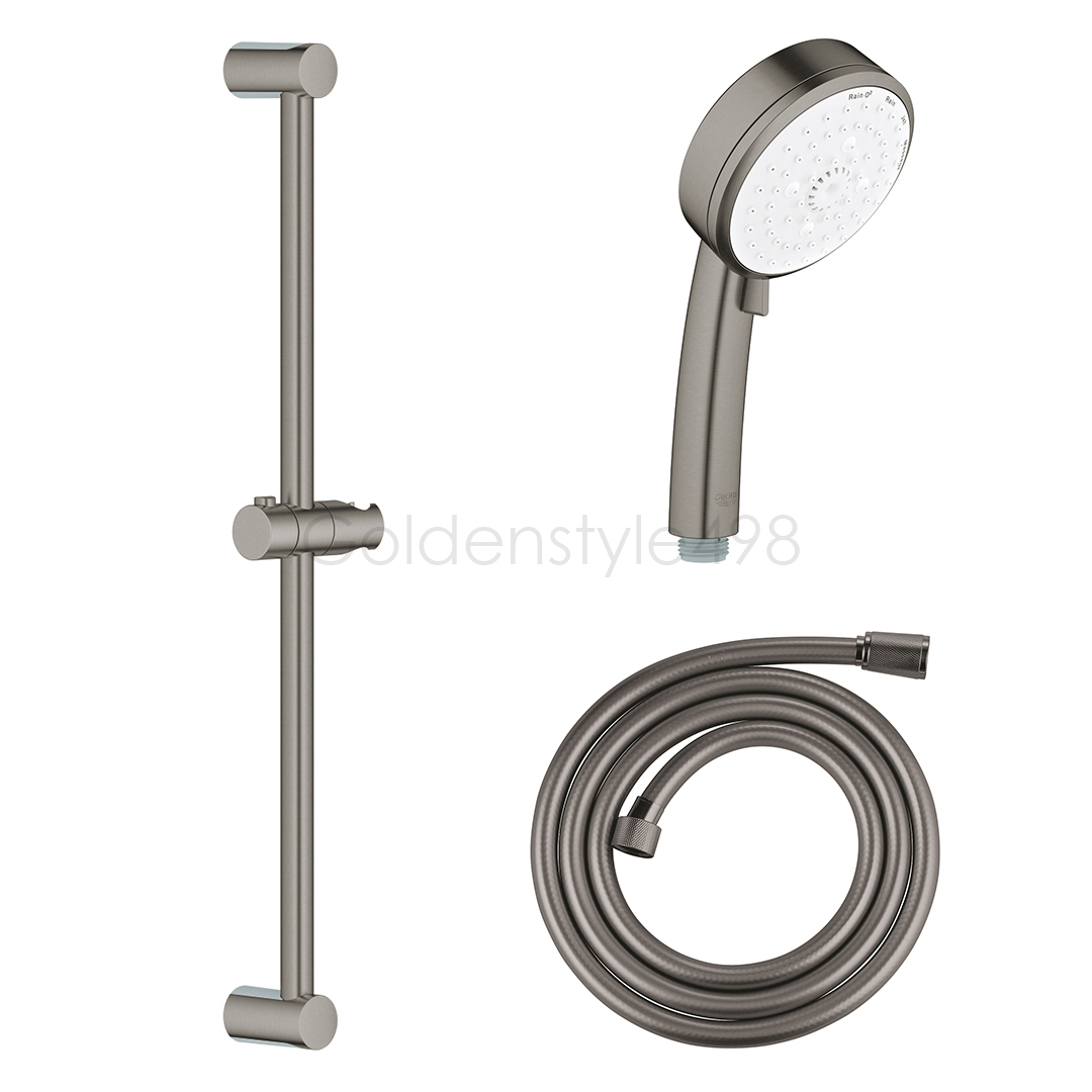 ★GROHE 27521AL0-3IN1<br>NEW TEMPESTA COSMOPOLITAN<br> 60cm淋浴滑桿組(墨霧黑)  |黑色系列|浴用龍頭 / 花灑