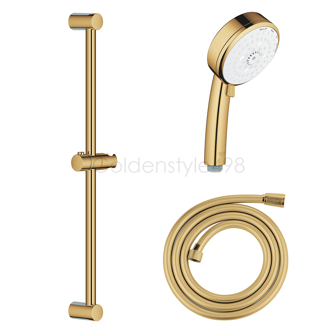 ★GROHE 27521GL0-3IN1<br>NEW TEMPESTA COSMOPOLITAN <br> 60cm淋浴滑桿組(冷冽金)  |金色系列|浴用龍頭 / 花灑