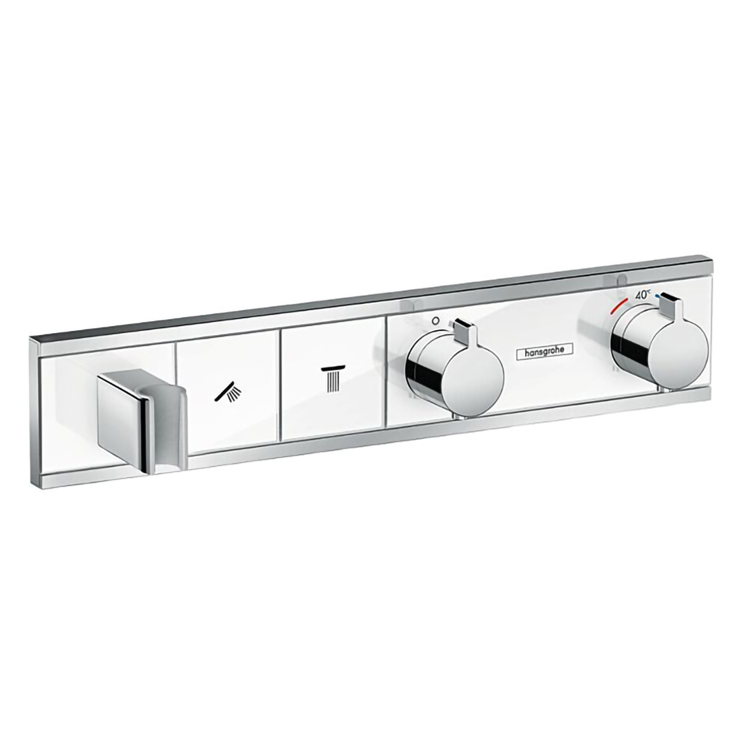 Hansgrohe 15355400<br>RainSelect<br>二路掛勾定溫開關面板<br>(鏡面白 / 不含軸心)  |淋浴花灑|HANSGROHE|埋壁式面板