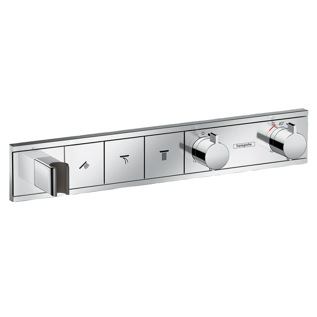 Hansgrohe 15356000<br>RainSelect<br>三路掛勾定溫開關面板<br>(鉻色 / 不含軸心)  |淋浴花灑|HANSGROHE|埋壁式面板