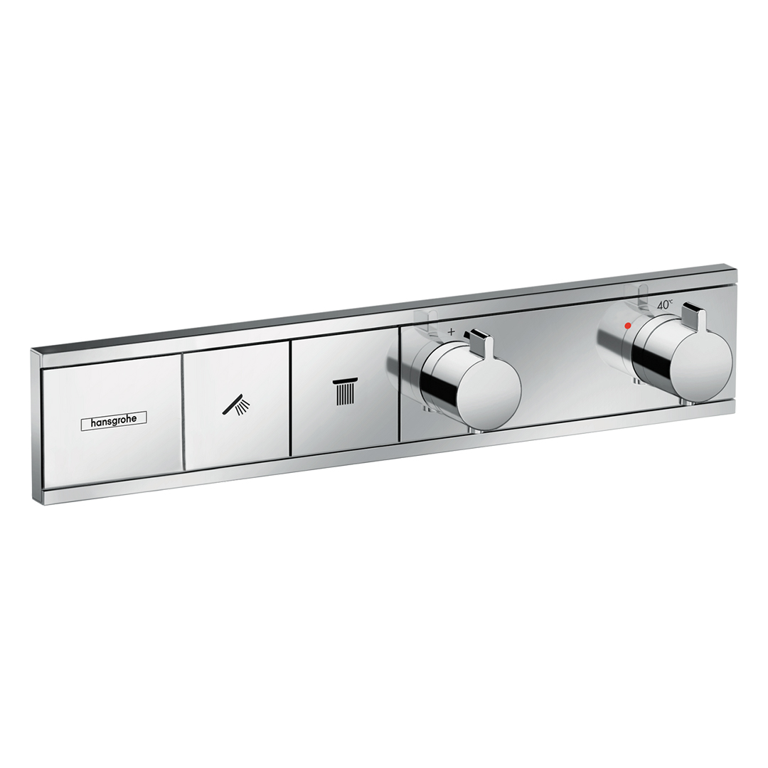 Hansgrohe 15380000<br>RainSelect<br>二路定溫開關面板<br>(鉻色 / 不含軸心)  |淋浴花灑|HANSGROHE|埋壁式面板