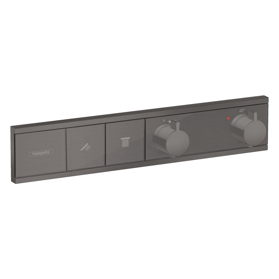 Hansgrohe 15380340<br>RainSelect<br>二路定溫開關面板<br>(黑鉻 / 不含軸心)  |黑色系列|浴用龍頭 / 花灑