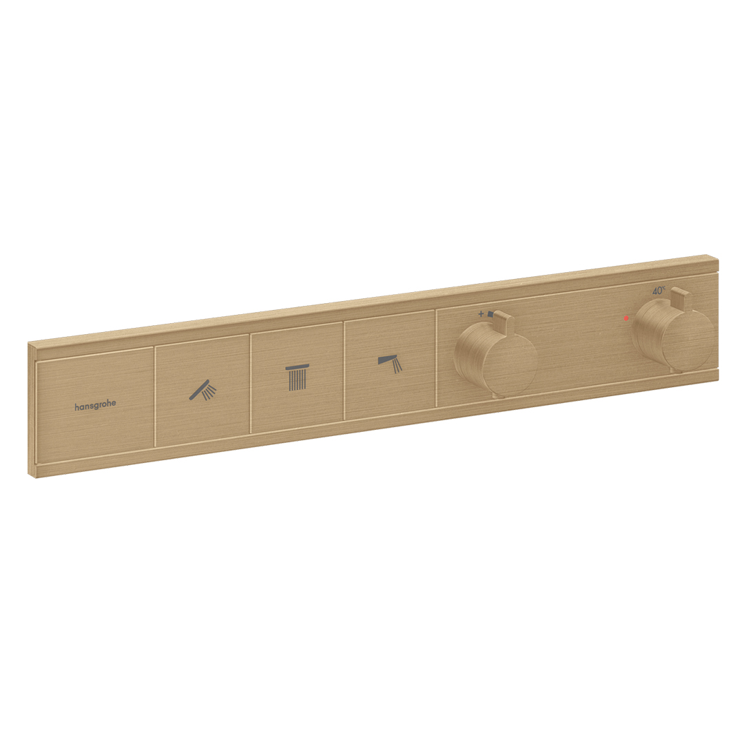Hansgrohe 15381140<br>RainSelect<br>三路定溫開關面板<br>(霧古銅 / 不含軸心)  |金色系列|浴用龍頭 / 花灑