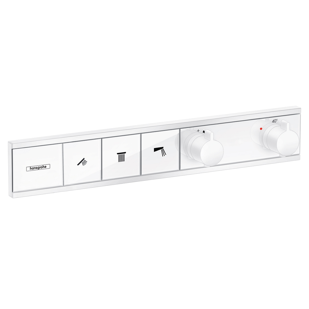 Hansgrohe 15381700<br>RainSelect<br>三路定溫開關面板<br>(霧白 / 不含軸心)產品圖