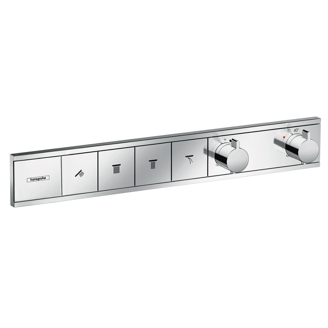 Hansgrohe 15382000<br>RainSelect<br>四路定溫開關面板<br>(鉻色 / 不含軸心)  |淋浴花灑|HANSGROHE|埋壁式面板