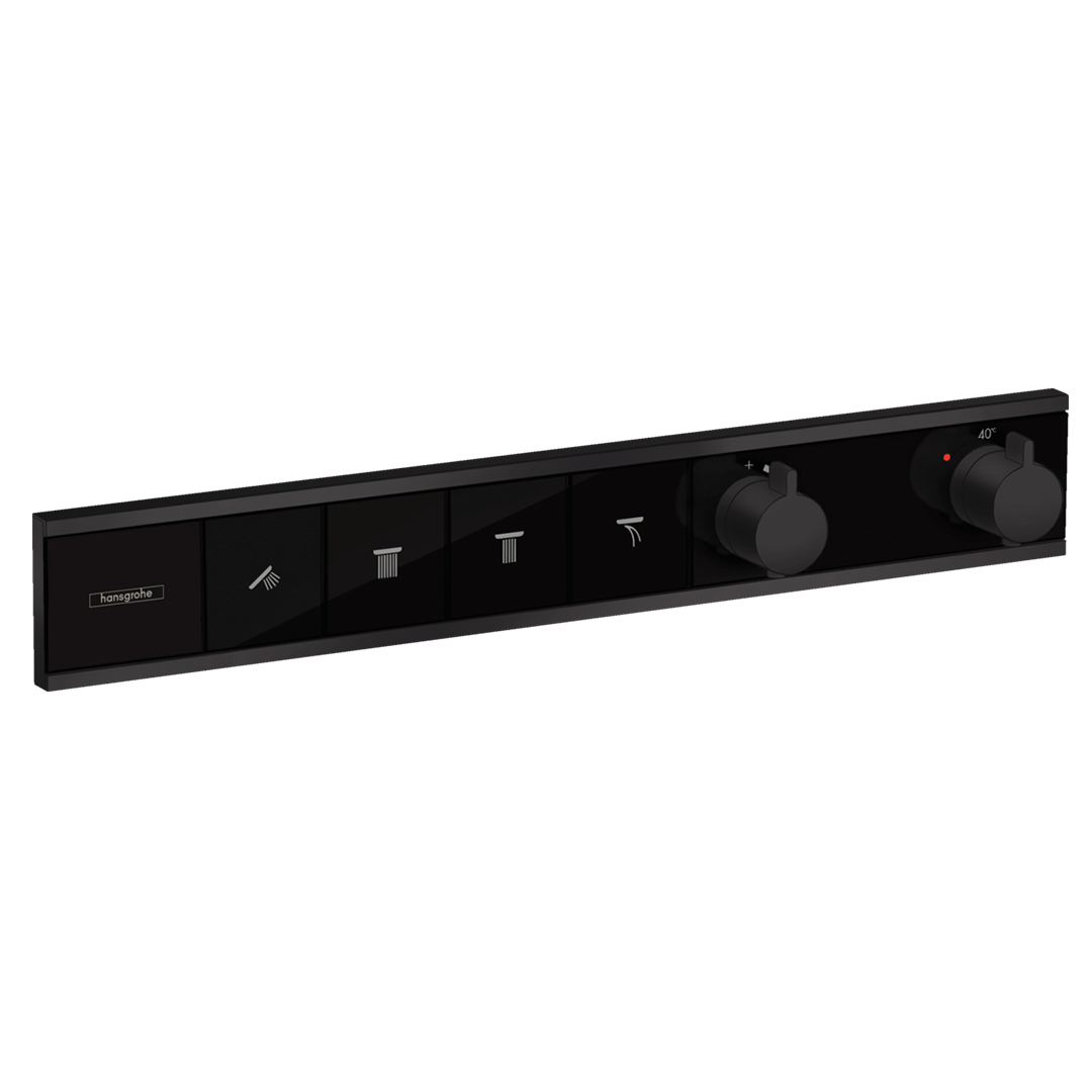 Hansgrohe 15382670<br>RainSelect<br>四路定溫開關面板<br>(霧黑 / 不含軸心)  |黑色系列|浴用龍頭 / 花灑