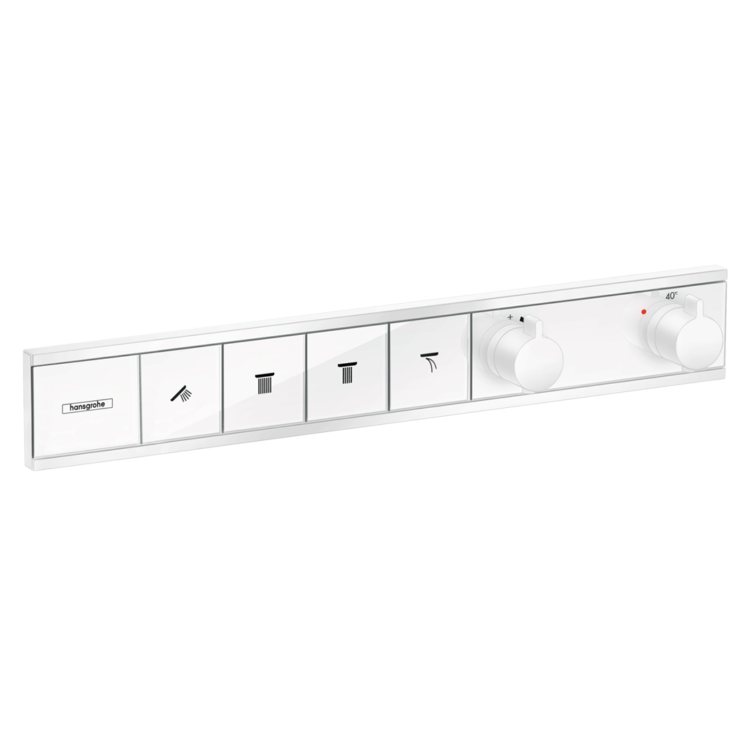 Hansgrohe 15382700<br>RainSelect<br>四路定溫開關面板<br>(霧白 / 不含軸心)產品圖