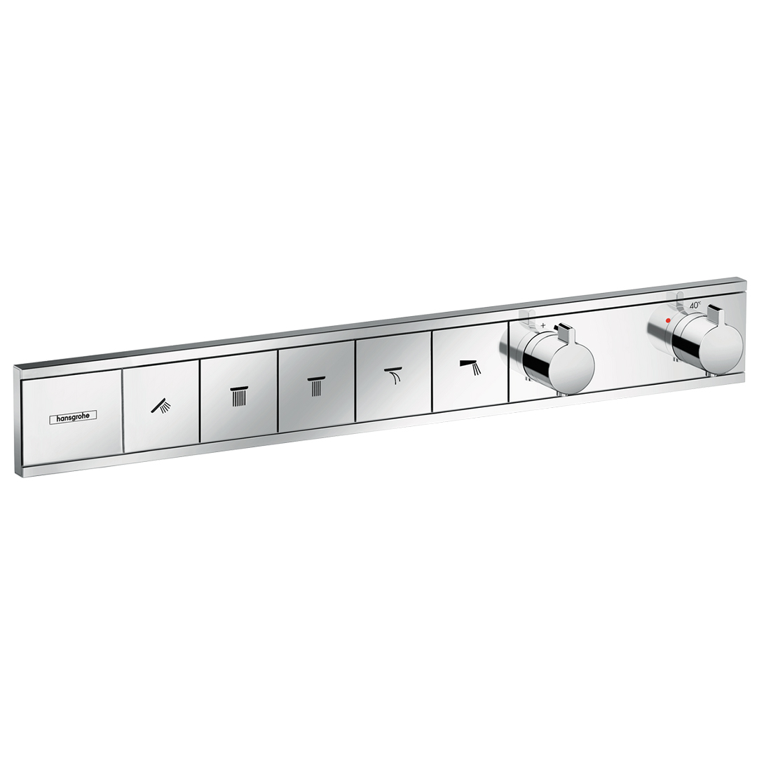Hansgrohe 15384000<br>RainSelect<br>五路定溫開關面板<br>(鉻色 / 不含軸心)  |淋浴花灑|HANSGROHE|埋壁式面板