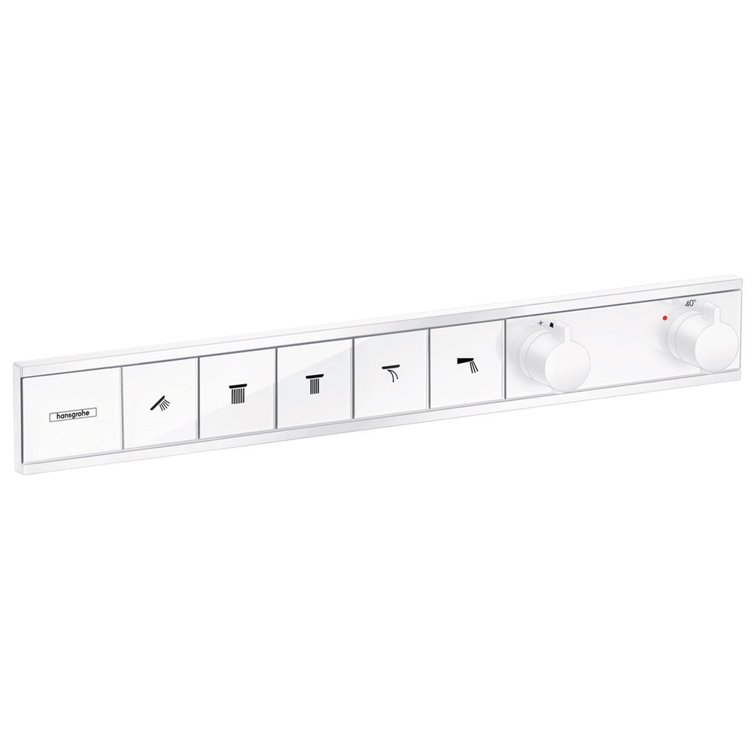 Hansgrohe 15384700<br>RainSelect<br>五路定溫開關面板<br>(霧白 / 不含軸心)  |淋浴花灑|HANSGROHE|埋壁式面板