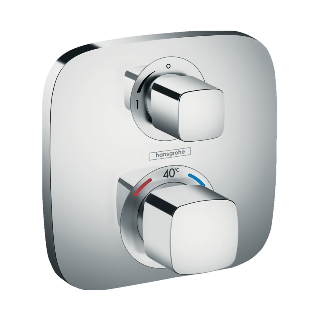 Hansgrohe 15707000<br>Ecostat E<br>一路定溫開關面板<br>(鉻色 / 不含軸心)  |浴缸龍頭|HANSGROHE|埋壁式浴缸龍頭