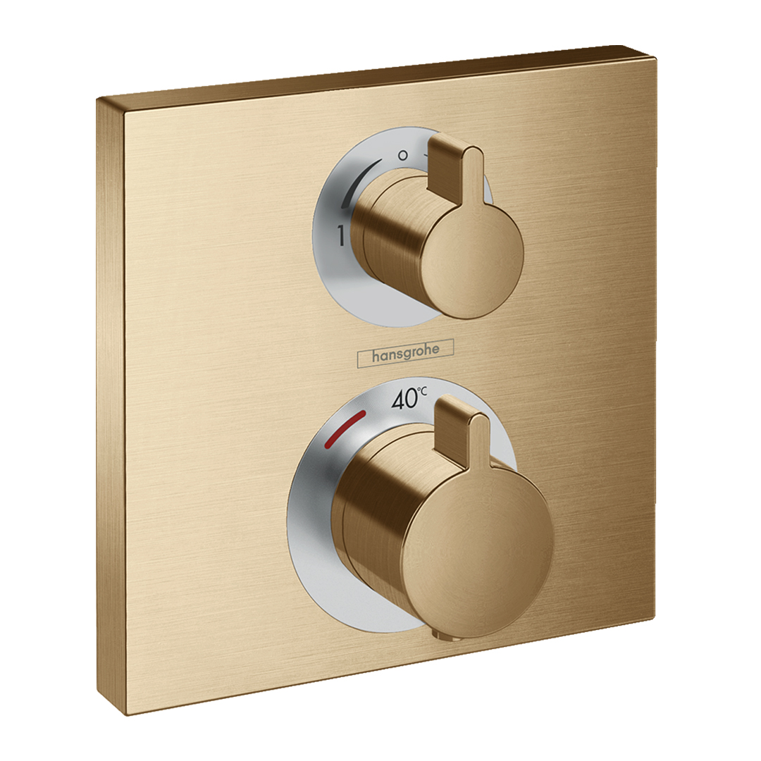 Hansgrohe 15714140<br>Ecostat Square<br>二路定溫開關面板<br>(霧古銅 / 不含軸心)  |金色系列|浴用龍頭 / 花灑