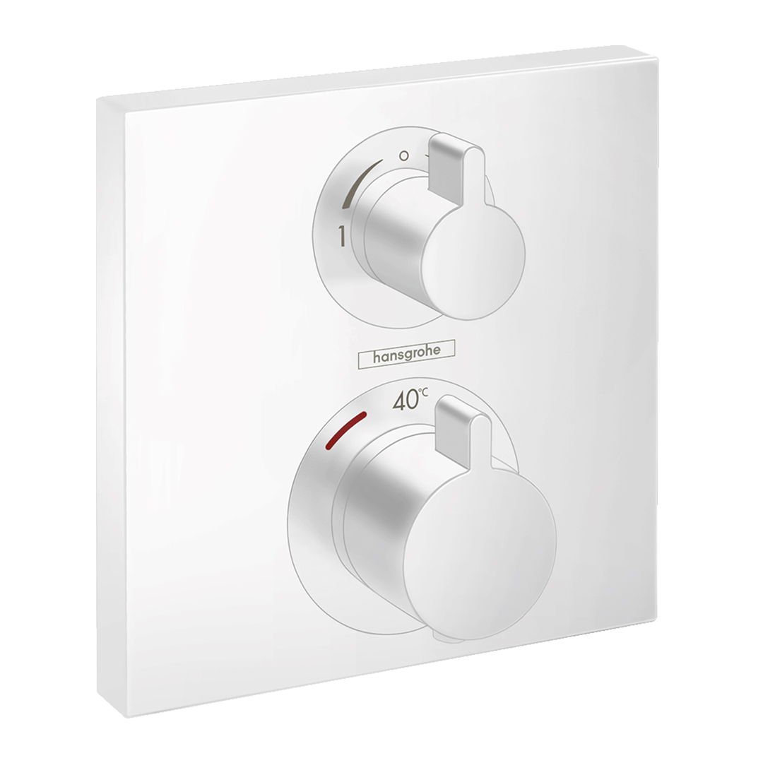 Hansgrohe 15714700<br>Ecostat Square<br>二路定溫開關面板<br>(霧白 / 不含軸心)  |淋浴花灑|HANSGROHE|埋壁式面板