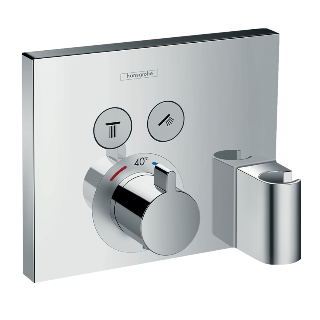 Hansgrohe 15765000<br>ShowerSelect<br>掛座式二路定溫控制面板<br>(鉻色 / 不含軸心)  |淋浴花灑|HANSGROHE|埋壁式面板