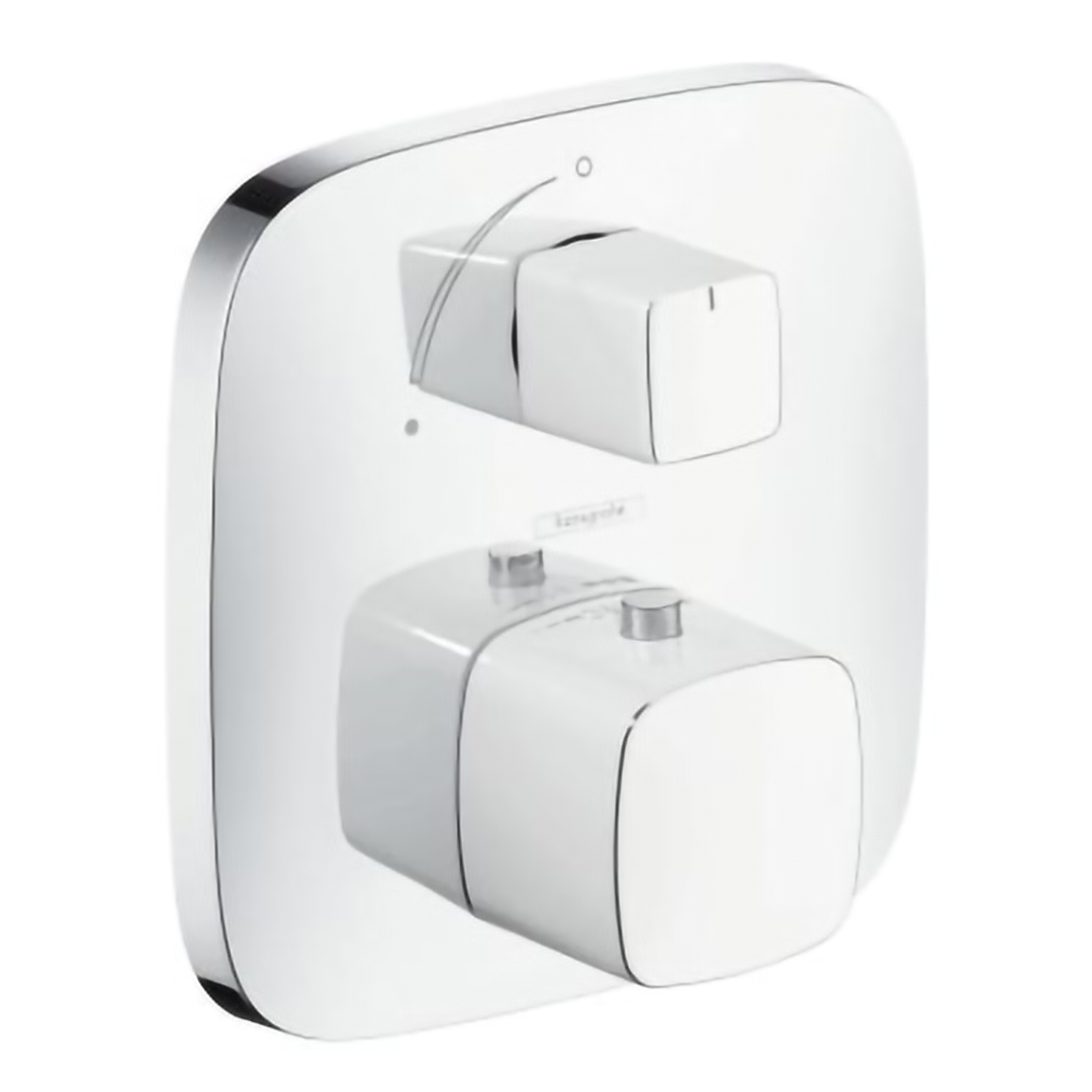 Hansgrohe 15775400<br>PuraVida<br>一路定溫開關面板<br>(鏡面白 / 不含軸心)  |浴缸龍頭|HANSGROHE|埋壁式浴缸龍頭