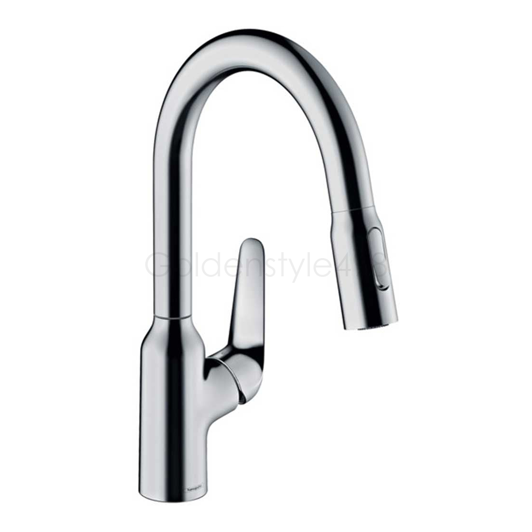 Hansgrohe 71801000 <br>Focus M41 伸縮廚用龍頭 <br>(鉻色/ 二段式)  |{門市現貨區 }