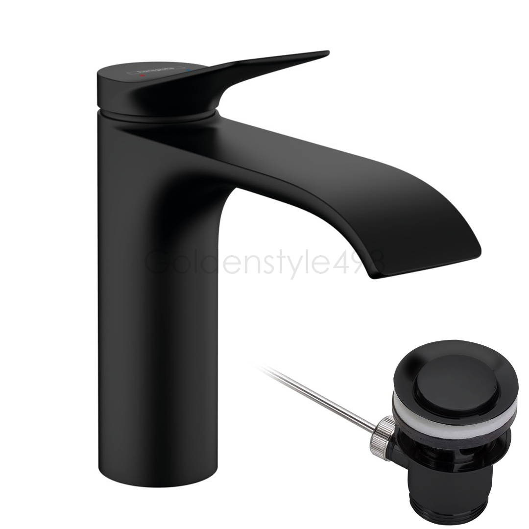 Hansgrohe 75020670<br>Vivenis 110 單槍加高面盆龍頭 <br>(附拉桿落水頭/霧黑)產品圖