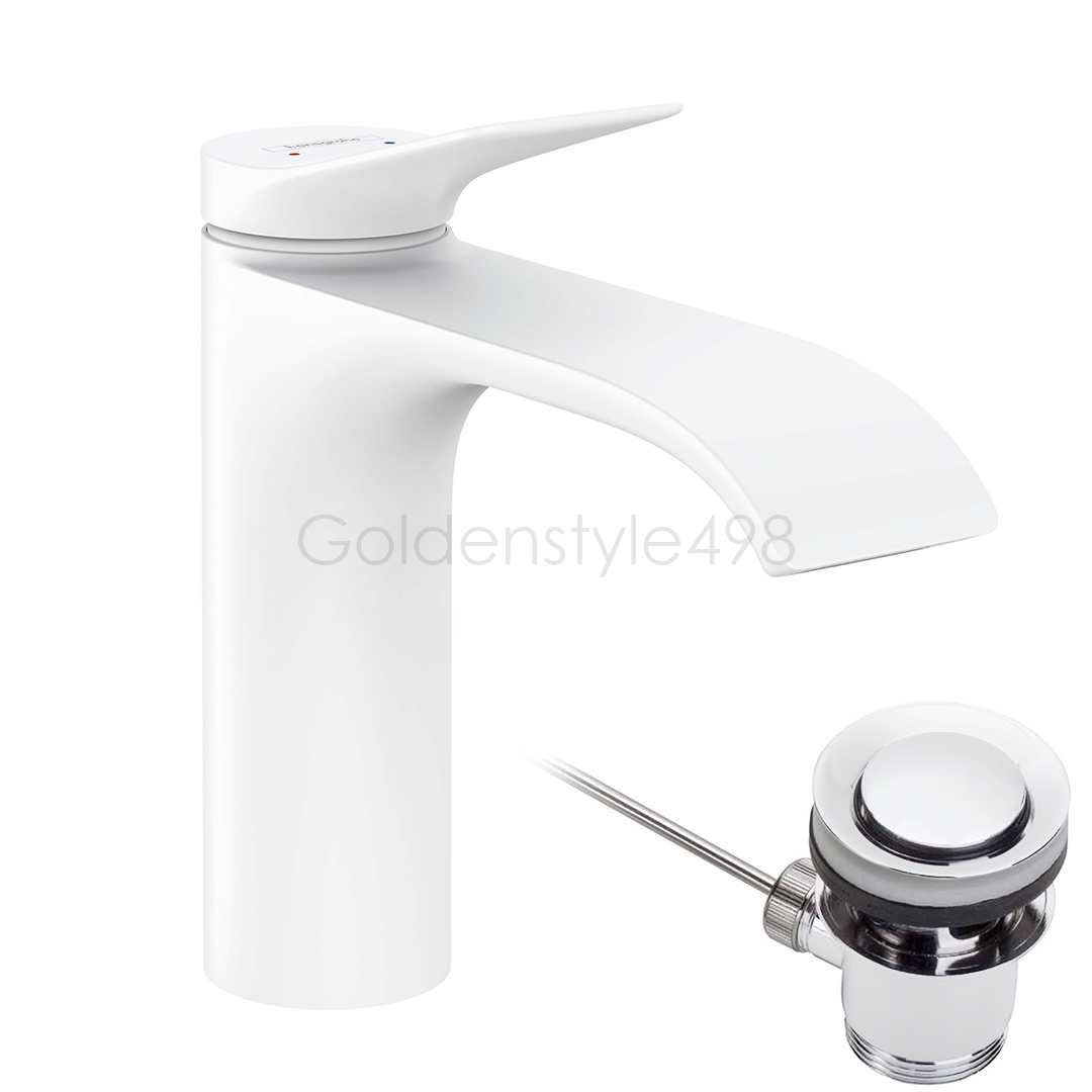 Hansgrohe 75020700<br>Vivenis 110 單槍加高面盆龍頭 <br>(附拉桿落水頭/霧白)  |面盆龍頭|HANSGROHE|面盆龍頭