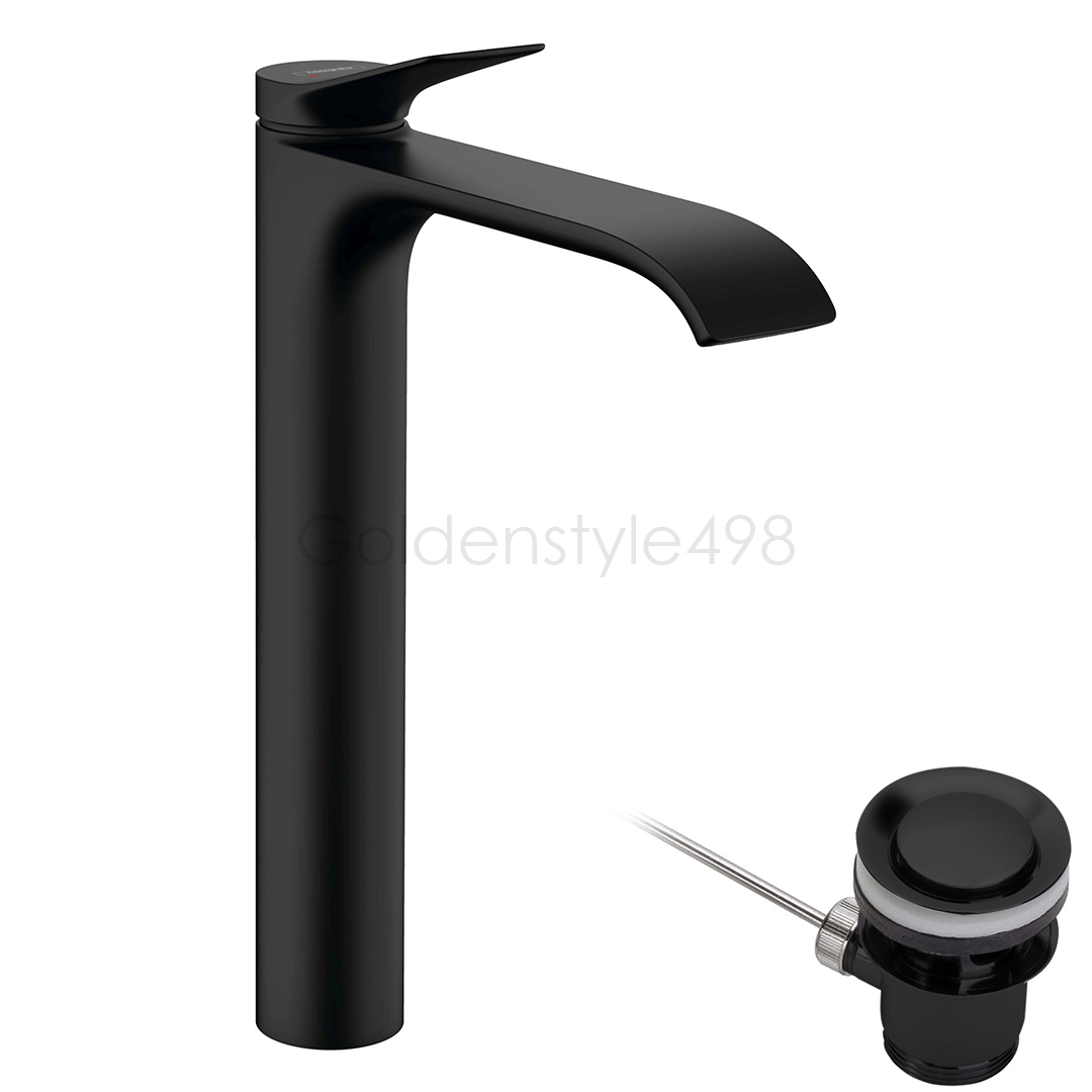 Hansgrohe 75040670<br>Vivenis 250 單槍高腳面盆龍頭 <br>(附拉桿落水頭/霧黑)  |黑色系列|面用龍頭