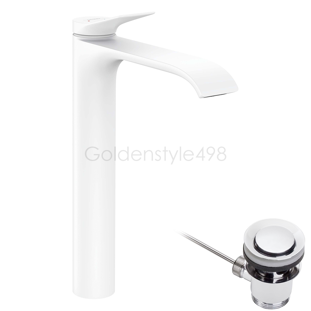 Hansgrohe 75040700<br>Vivenis 250 單槍高腳面盆龍頭 <br>(附拉桿落水頭/霧白)產品圖