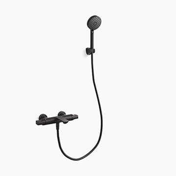 KOHLER<br>K-25109T-9-BL<br>Aleo 壁掛式恆溫淋浴花灑龍頭<br>(霧黑)含下出水