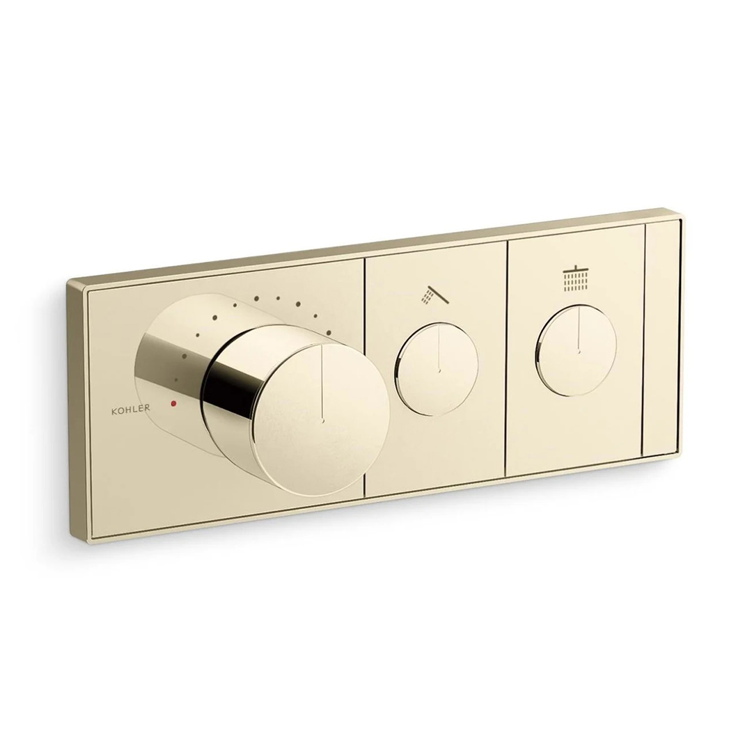 KOHLER  K-26346T-9-AF<br>Anthem 二路恆溫控制面板<br>(法蘭金 / 不含軸心)  |金色系列|浴用龍頭 / 花灑