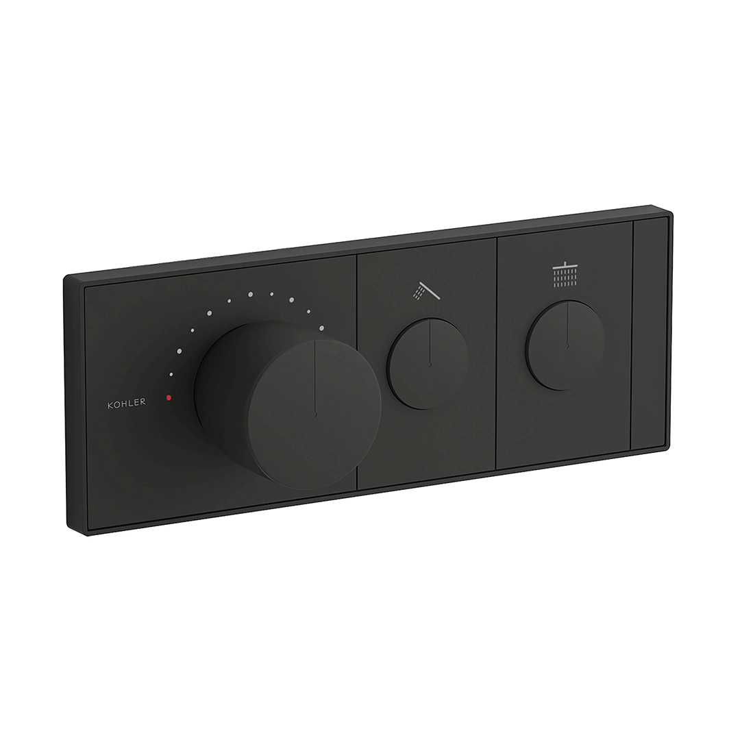 KOHLER  K-26346T-9-BL<br>Anthem 二路恆溫控制面板<br>(霧黑 / 不含軸心)  |黑色系列|浴用龍頭 / 花灑