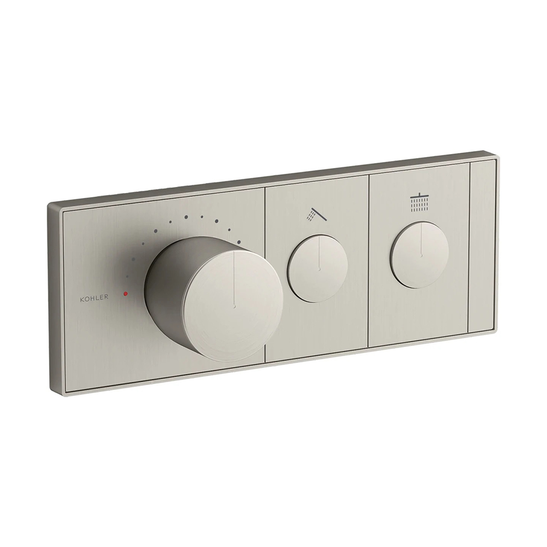KOHLER  K-26346T-9-BN<br>Anthem  二路恆溫控制面板<br>(羅曼銀 / 不含軸心)  |淋浴花灑|KOHLER|埋壁式面板