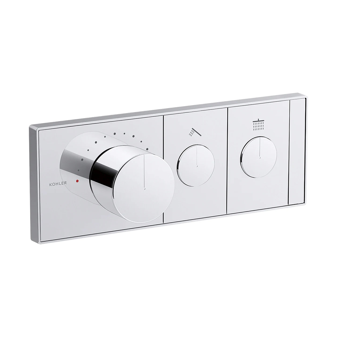 KOHLER  K-26346T-9-CP<br>Anthem 二路恆溫控制面板<br>(鉻色 / 不含軸心)  |淋浴花灑|KOHLER|埋壁式面板