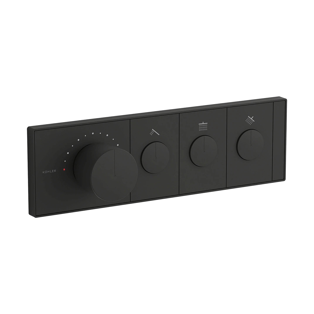 KOHLER  K-26347T-9-BL<br>Anthem 三路恆溫控制面板<br>(霧黑 / 不含軸心)  |黑色系列|浴用龍頭 / 花灑