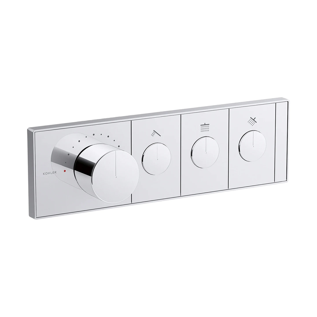 KOHLER  K-26347T-9-CP<br>Anthem 三路恆溫控制面板<br>(鉻色 / 不含軸心)  |淋浴花灑|KOHLER|埋壁式面板