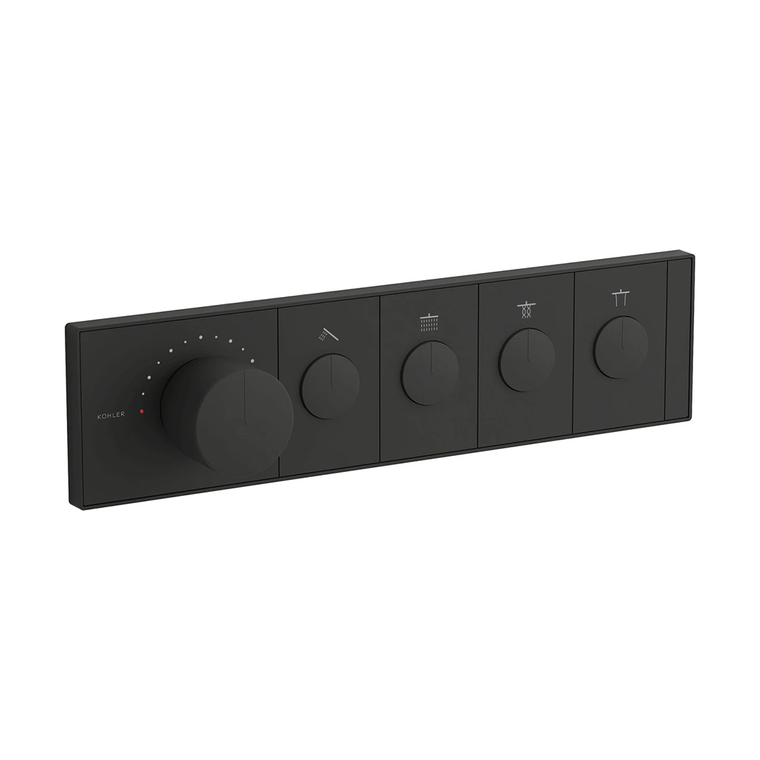 KOHLER  K-26348T-9-BL<br>Anthem 四路恆溫控制面板<br>(霧黑 / 不含軸心)  |黑色系列|浴用龍頭 / 花灑
